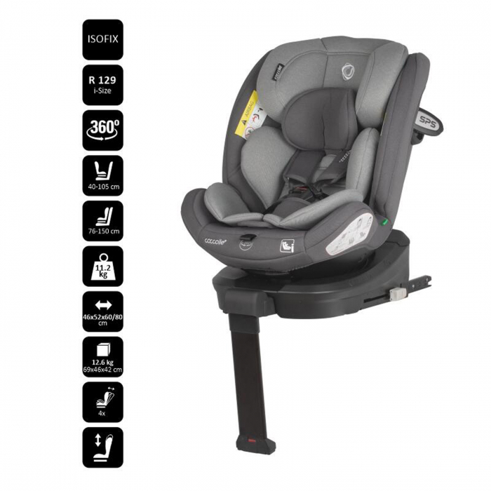 Scaun auto iSize 40-150 cm COCCOLLE Sidra Diamond black [4]