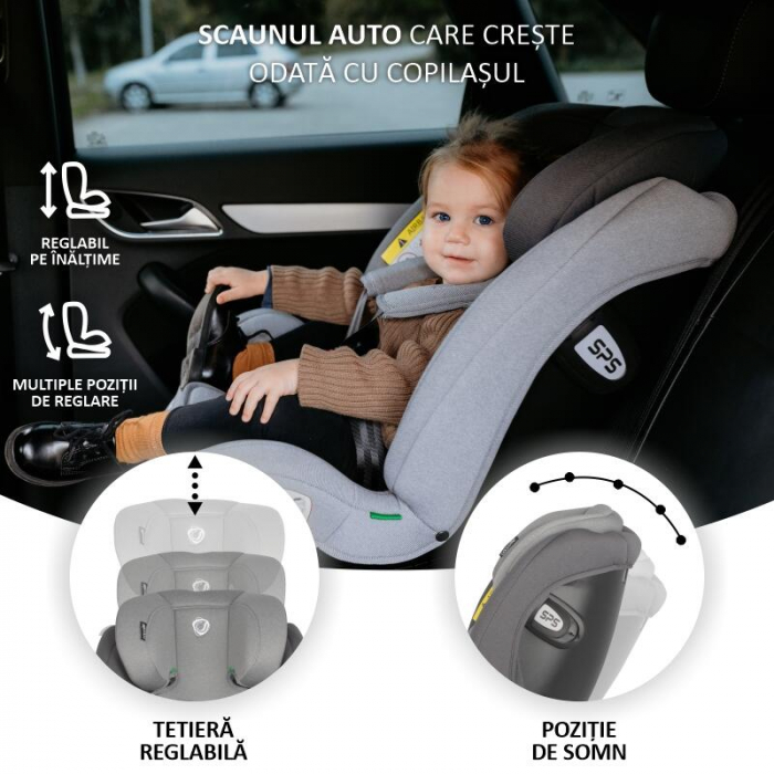 Scaun auto iSize 40-150 cm Coccolle Sidra Diamond black + Coccolle protectie bancheta auto mica [14]