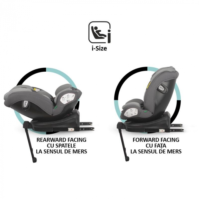 Scaun auto iSize 40-150 cm Coccolle Sidra Diamond black + Coccolle protectie bancheta auto mica [3]