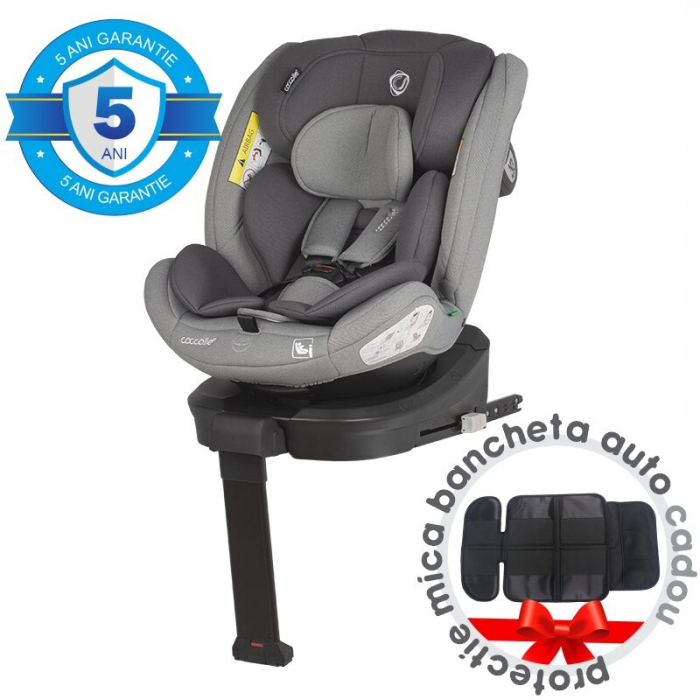Scaun auto iSize 40-150 cm Coccolle Sidra Moonlit grey+Coccolle protectie bancheta auto mica [1]