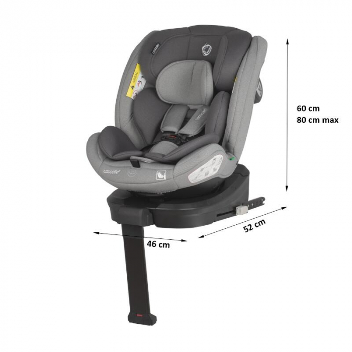 Scaun auto iSize 40-150 cm Coccolle Sidra Moonlit grey+Coccolle protectie bancheta auto mica [5]