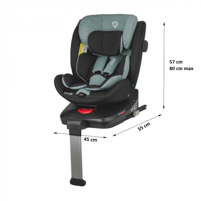 Scaun auto iSize 40-150 cm Coccolle Vigo Emerald green+Coccolle Parasolar auto cu ventuze [5]