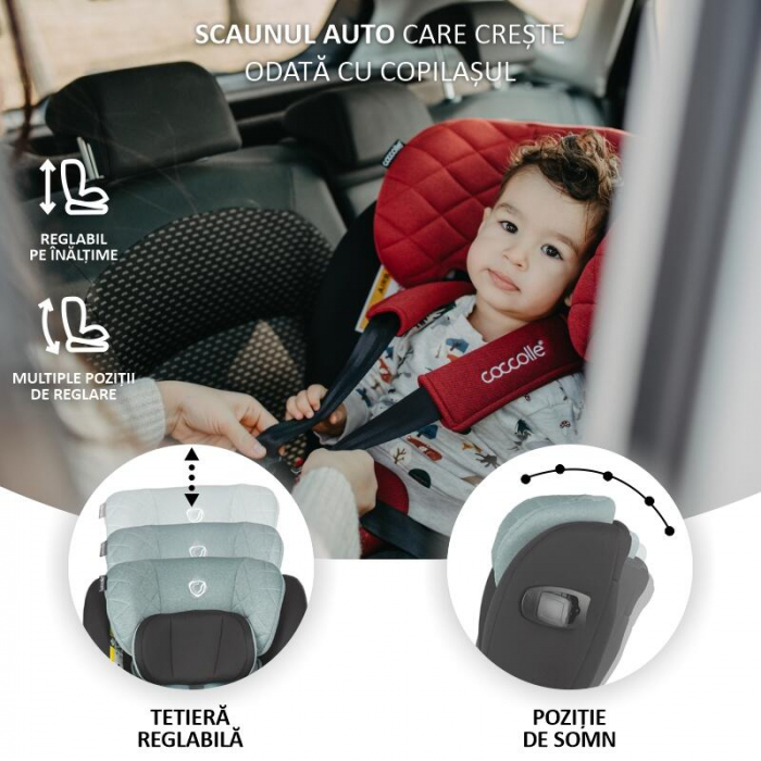 Scaun auto iSize 40-150 cm Coccolle Vigo Emerald green+Coccolle Parasolar auto cu ventuze [15]