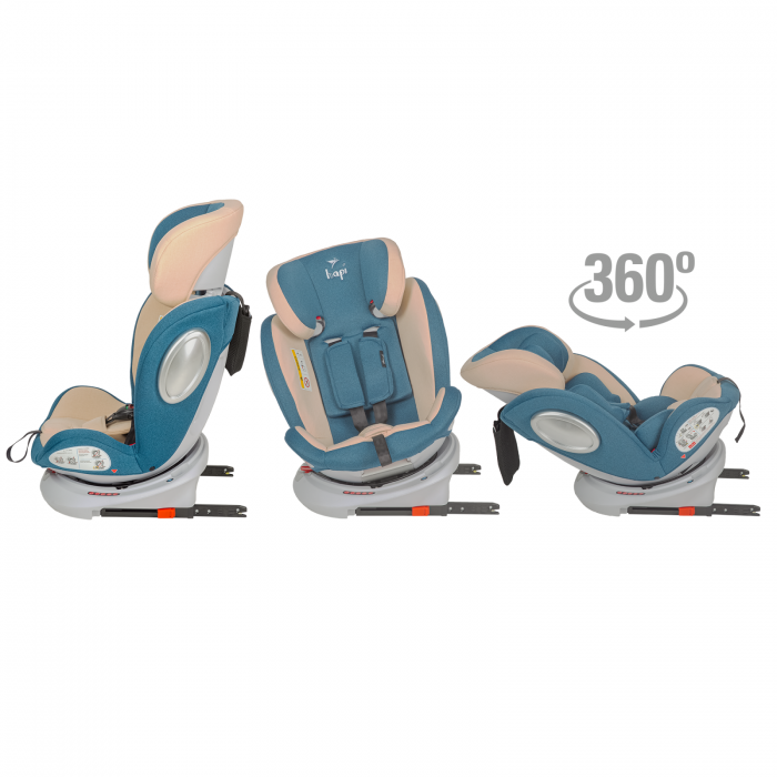 Scaun Auto Rotativ 360 Cu Isofix Si Centura Hapi Ozy Albastru [4]