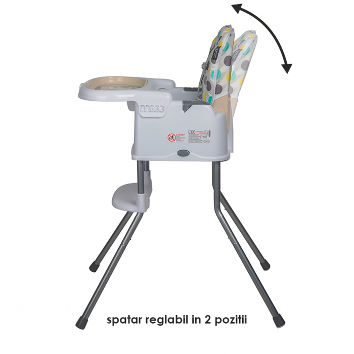 Scaun de luat masa multifunctional 3in1 COCCOLLE Ziti Grey Stars [19]