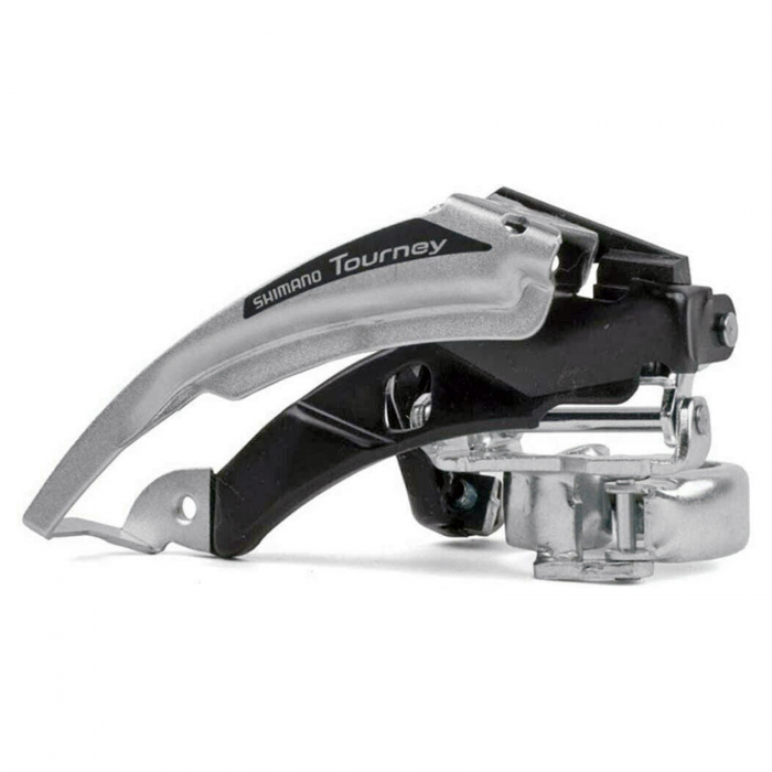 Schimbator fata SHIMANO Tourney TX FD-TX50, tragere dubla, compatibil transmisii 3x6/7 viteze, argintiu [1]