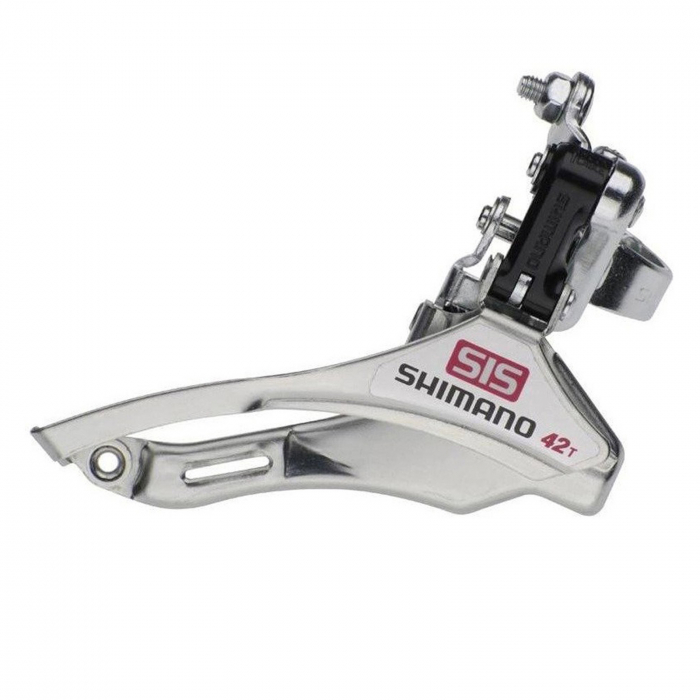 Schimbator fata SHIMANO Tourney TY10, tragere jos, compatibil transmisii 3x6/7 viteze, argintiu [1]