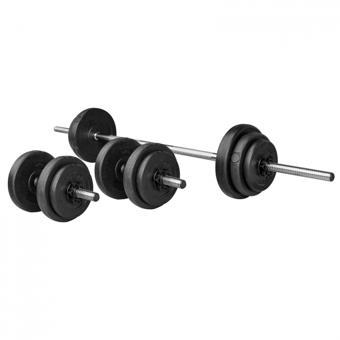 Set gantera/haltera ORION, 36 kg, set 3 bare/16 discuri, negru [2]