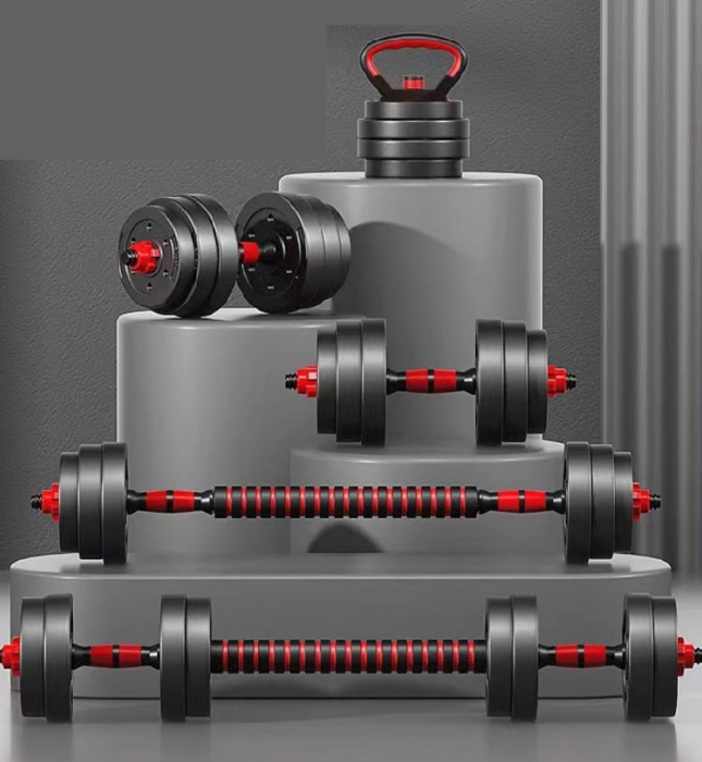 Set gantere/haltere ORION, negru/rosu, greutate 30 kg [7]