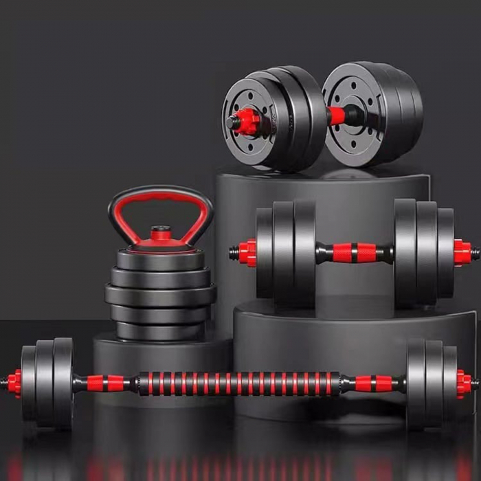 Set gantere/haltere ORION, negru/rosu, greutate 30 kg [2]