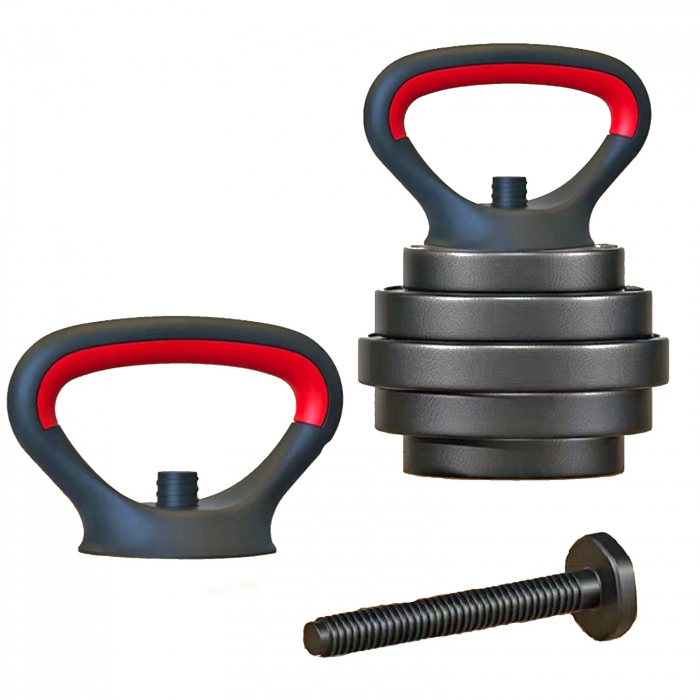 Set gantere/haltere ORION, negru/rosu, greutate 30 kg [6]