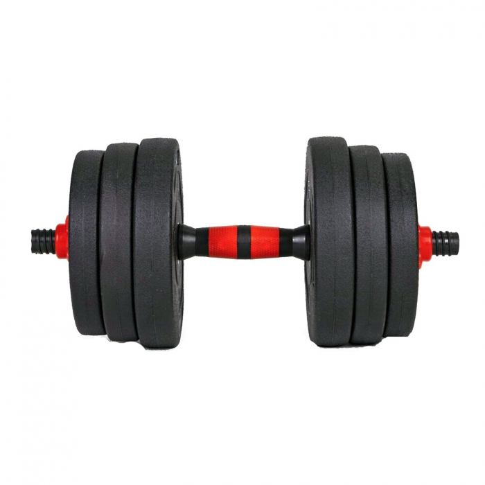Set gantere/haltere ORION, negru/rosu, greutate 30 kg [3]