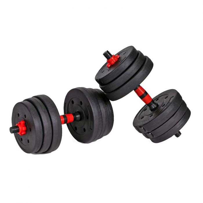 Set gantere/haltere ORION, negru/rosu, greutate 30 kg [4]