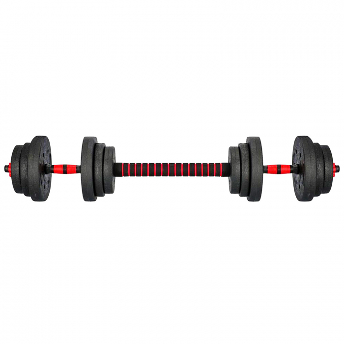 Set gantere/haltere ORION, negru/rosu, greutate 30 kg [5]