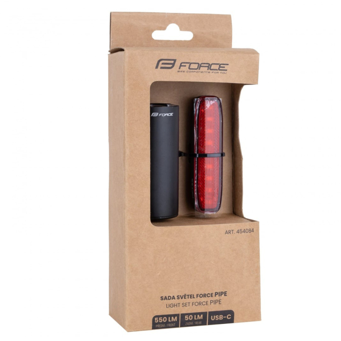 Set lumini FORCE Pipe USB, 550 lumeni, negru [4]