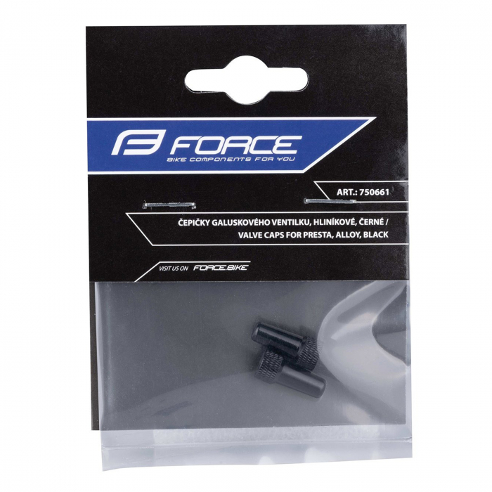 Set capace FORCE pentru valve tubeless presta, aluminiu negre [2]