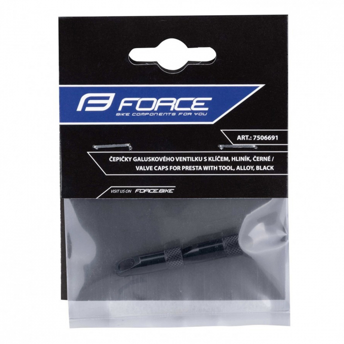 Set capace FORCE pentru valve tubeless presta, aluminiu negre [2]