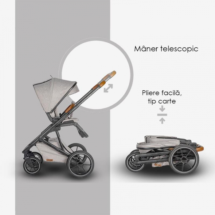 Sistem modular 3in1 Coccolle Nessia Anthracite + Scoica auto Coccolle Knox Anthracite [20]