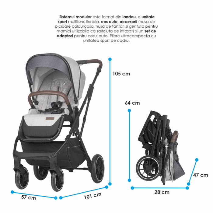 Sistem modular 3in1 COCCOLLE Silene Urban Grey [16]