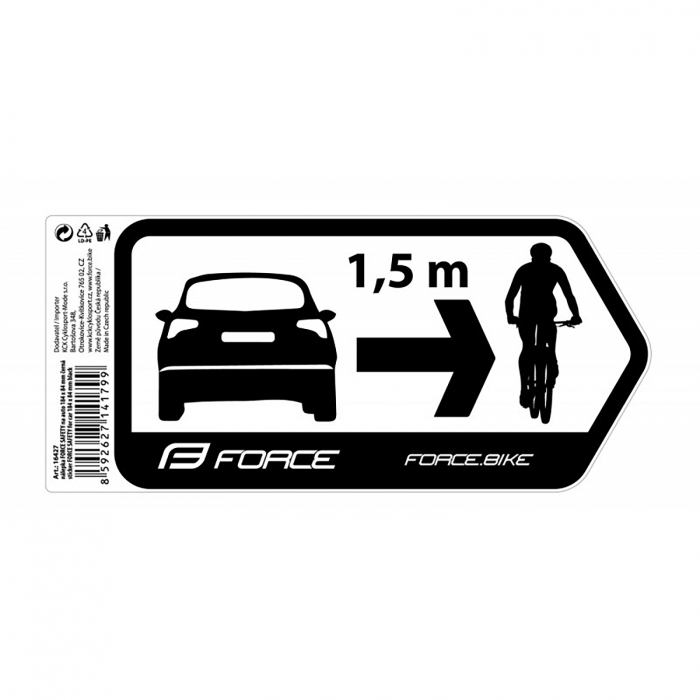 Sticker FORCE Safety pentru masina, 184 x 84 mm, negru [1]