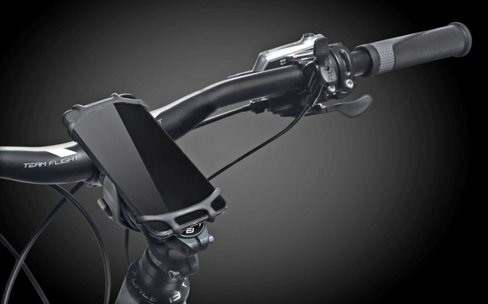 Suport telefon FORCE din silicon pentru telefon 4"- 6" pe tija, negru [3]