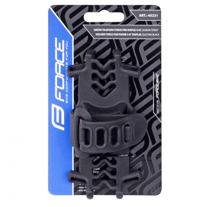 Suport telefon FORCE din silicon pentru telefon 4"- 6" pe tija, negru [4]