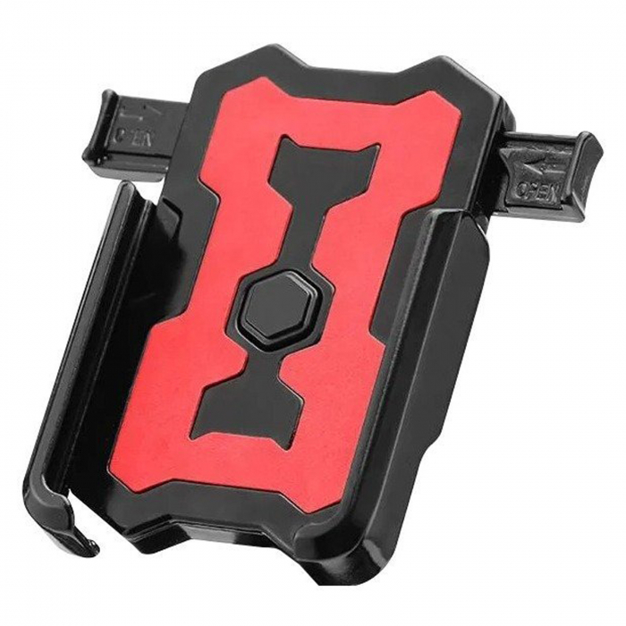 Suport telefon FIVESTARS BikeDock PHH-100, aluminiu, negru/rosu [2]