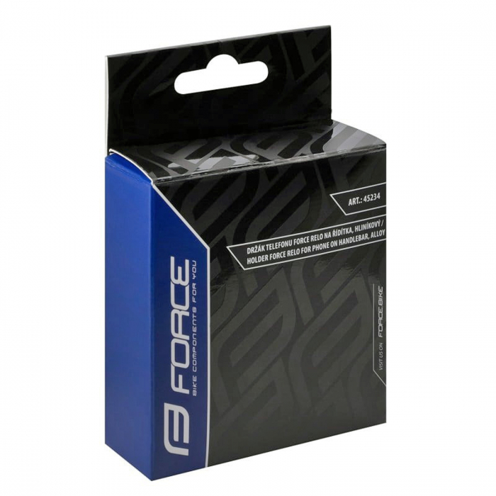 Suport telefon cu prindere pe ghidon FORCE Relo, reglabil, negru [2]