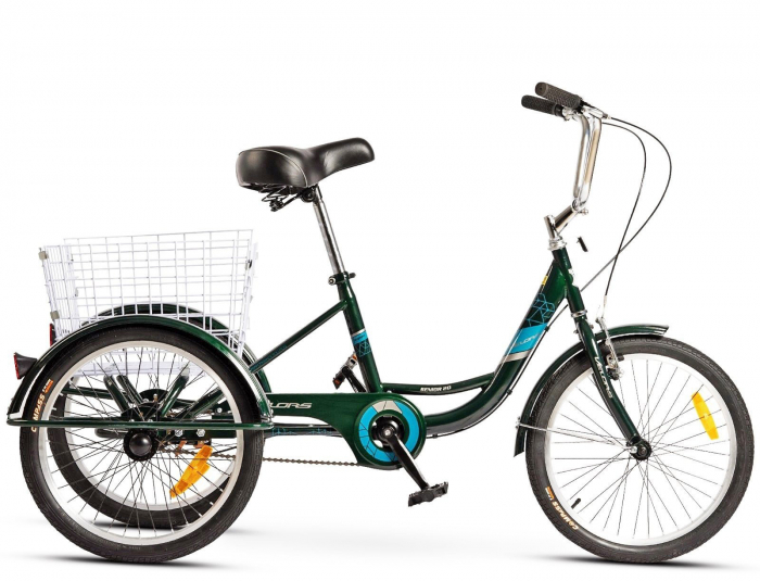 Tricicleta adulti 20" VELORS Senior 20390B, cadru otel 16", frane V-Brake/tambur, single speed [2]