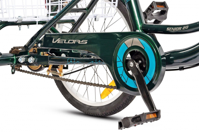Tricicleta adulti 20" VELORS Senior 20390B, cadru otel 16", frane V-Brake/tambur, single speed [6]
