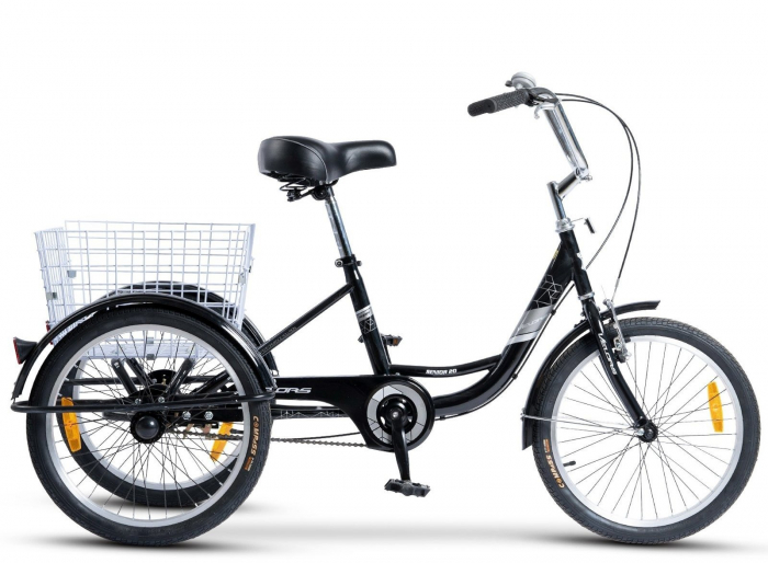 Tricicleta adulti 20" VELORS Senior 20390B, cadru otel 16", frane V-Brake/tambur, single speed [2]