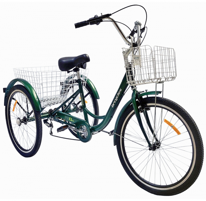 Tricicleta adulti 24" BR CYCLES Pro2008-VB, cadru otel 16", frane V-Brake/tambur, 7 viteze [2]