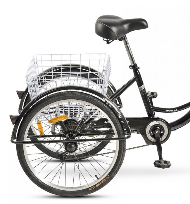 Tricicleta adulti 24" VELORS Senior 24390B, cadru otel 16", frane V-Brake/tambur, 7 viteze [10]