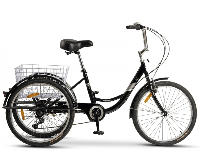 Tricicleta adulti 24" VELORS Senior 24390B, cadru otel 16", frane V-Brake/tambur, 7 viteze [2]