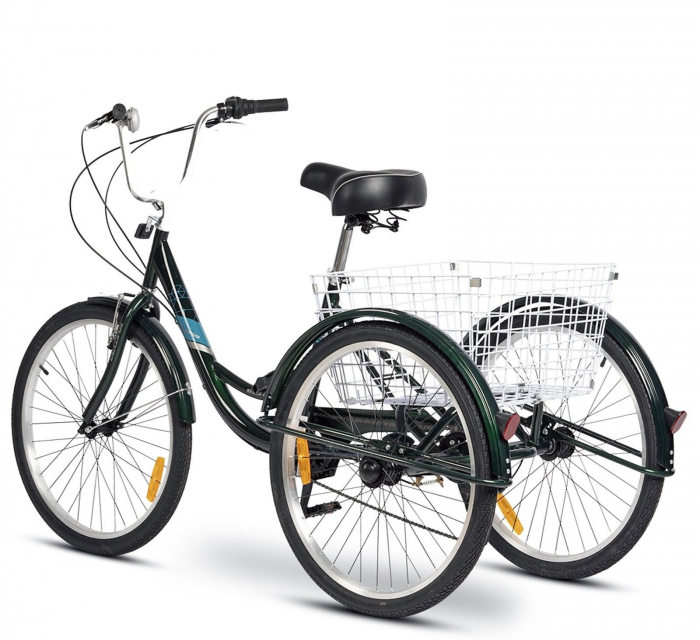 Tricicleta adulti 24" VELORS Senior 24390B, cadru otel 16", frane V-Brake/tambur, 7 viteze [3]