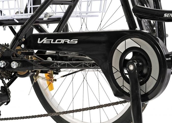 Tricicleta adulti 24" VELORS Senior 24390B, cadru otel 16", frane V-Brake/tambur, 7 viteze [6]