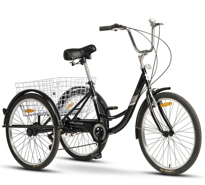 Tricicleta adulti 24" VELORS Senior 24390B, cadru otel 16", frane V-Brake/tambur, 7 viteze [1]