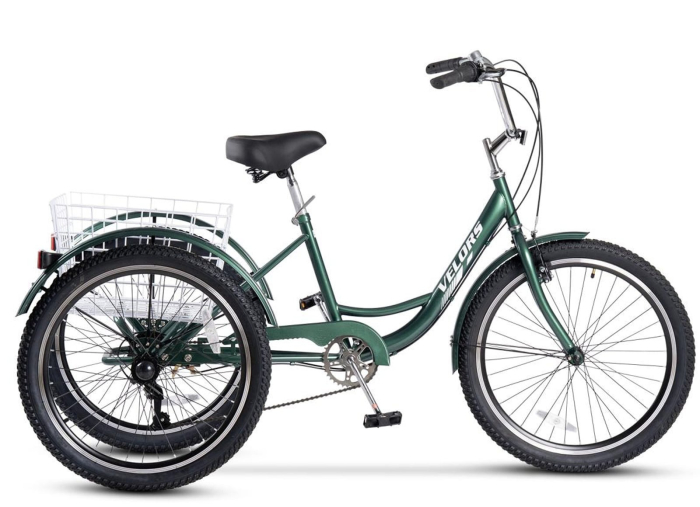 Tricicleta adulti 24" VELORS Senior 24618A, cadru otel 16", frane V-Brake/tambur, 7 viteze [2]