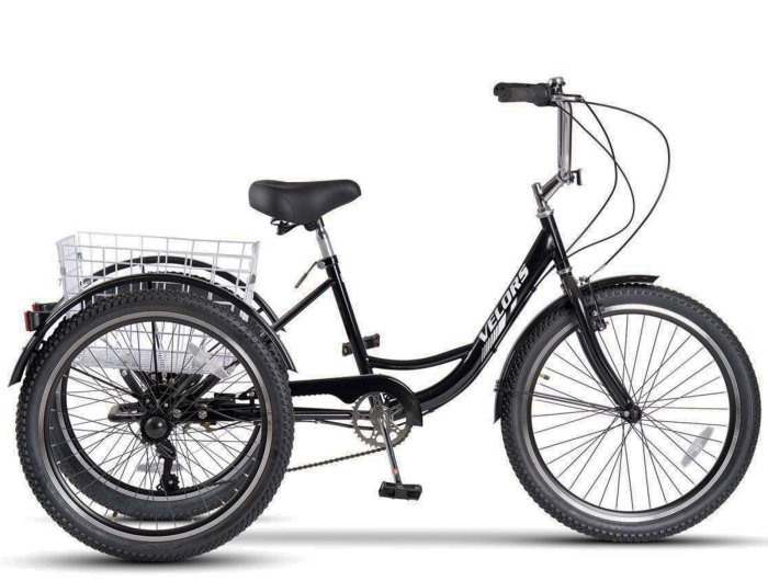Tricicleta adulti 24" VELORS Senior 24618A, cadru otel 16", frane V-Brake/tambur, 7 viteze [2]