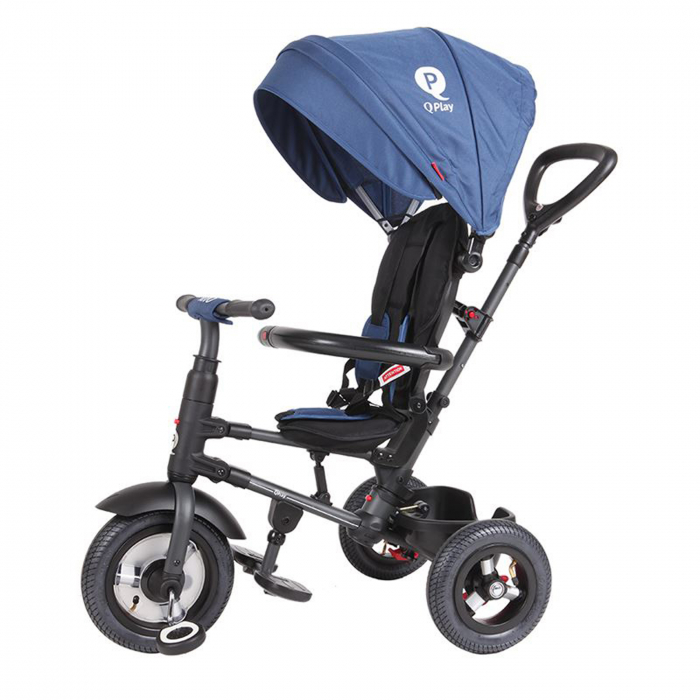 Tricicleta cu roti de cauciuc QPLAY Rito Rubber bleumarin [4]