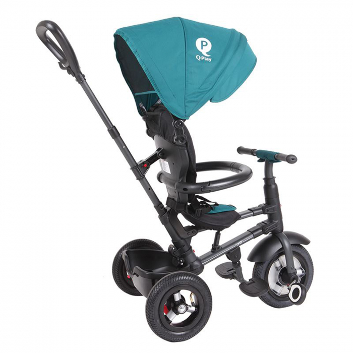 Tricicleta cu roti de cauciuc QPLAY Rito Rubber turcoaz [3]