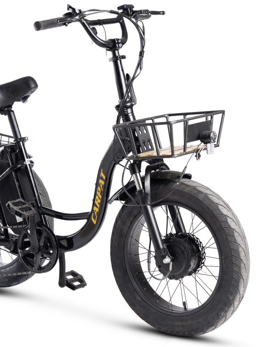 Tricicleta electrica 20" CARPAT E-Senior 20561E, cadru otel 16", frane disc/tambur, 7 viteze, autonomie 40-60 km, negru/galben [5]