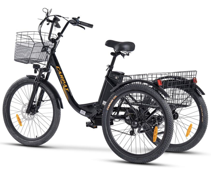 Tricicleta electrica 24" CARPAT E-Senior 24560E, cadru otel 16", frane disc/tambur, autonomie 40-60 km [3]