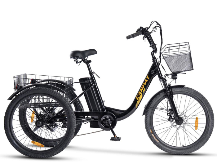 Tricicleta electrica 24" CARPAT E-Senior 24560E, cadru otel 16", frane disc/tambur, autonomie 40-60 km [2]