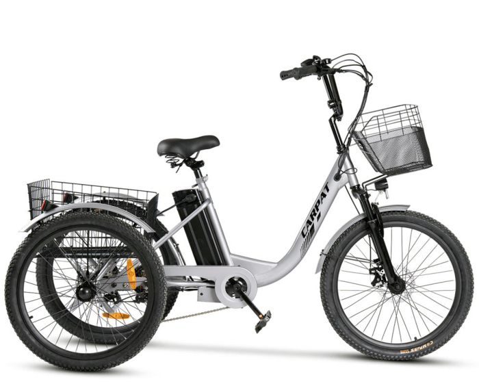 Tricicleta electrica 24" CARPAT E-Senior 24560E, cadru otel 16", frane disc/tambur, autonomie 40-60 km [2]