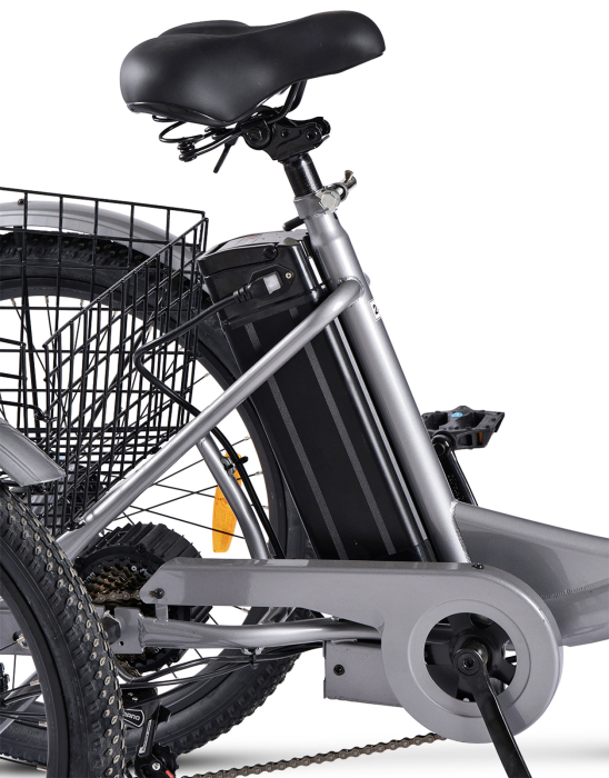 Tricicleta electrica 24" CARPAT E-Senior 24560E, cadru otel 16", frane disc/tambur, autonomie 40-60 km [9]