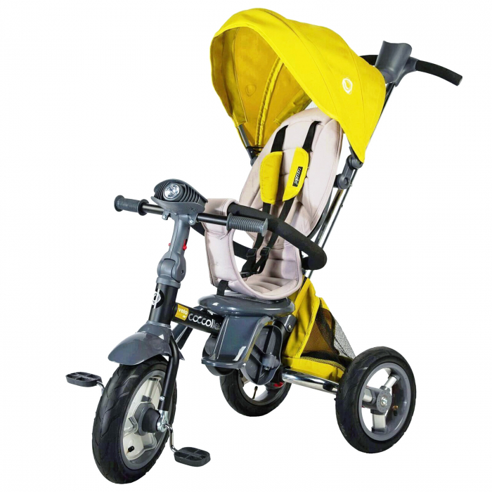 Tricicleta multifunctionala 4in1 cu sezut reversibil COCCOLLE Velo Air mustar [1]