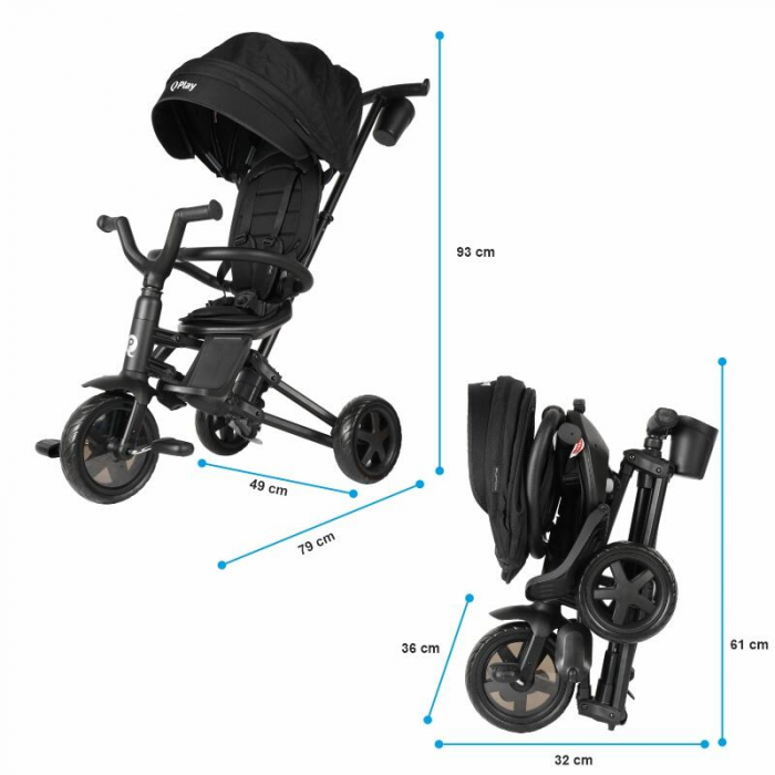 Tricicleta ultrapliabila Qplay Nova Niello Negru [23]