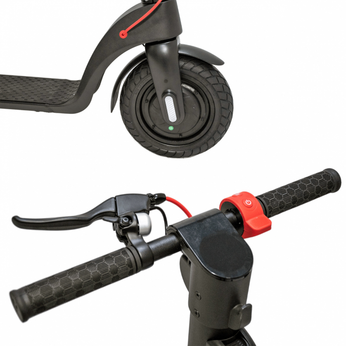Trotineta electrica DEVRON Zerga X8, motor 350W, roata 10", acumulator 7.8Ah, negru/rosu [13]