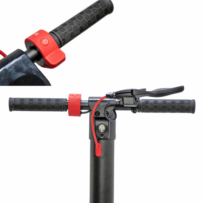 Trotineta electrica DEVRON Zerga X8, motor 350W, roata 10", acumulator 7.8Ah, negru/rosu [12]